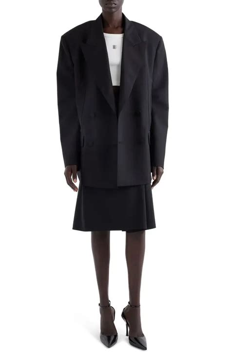 givenchy double breasted blazer|Givenchy Double Breasted Oversize Wool & Mohair Blazer.